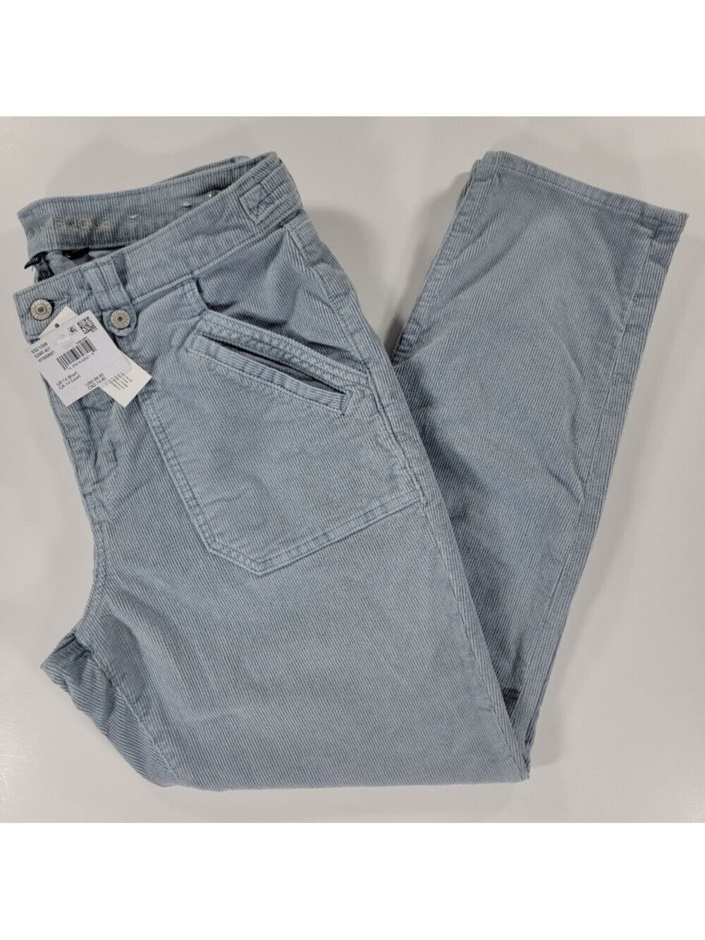 American Eagle Stretch Corduroy Patch Pocket Adjustable Womens Pants 14 Short